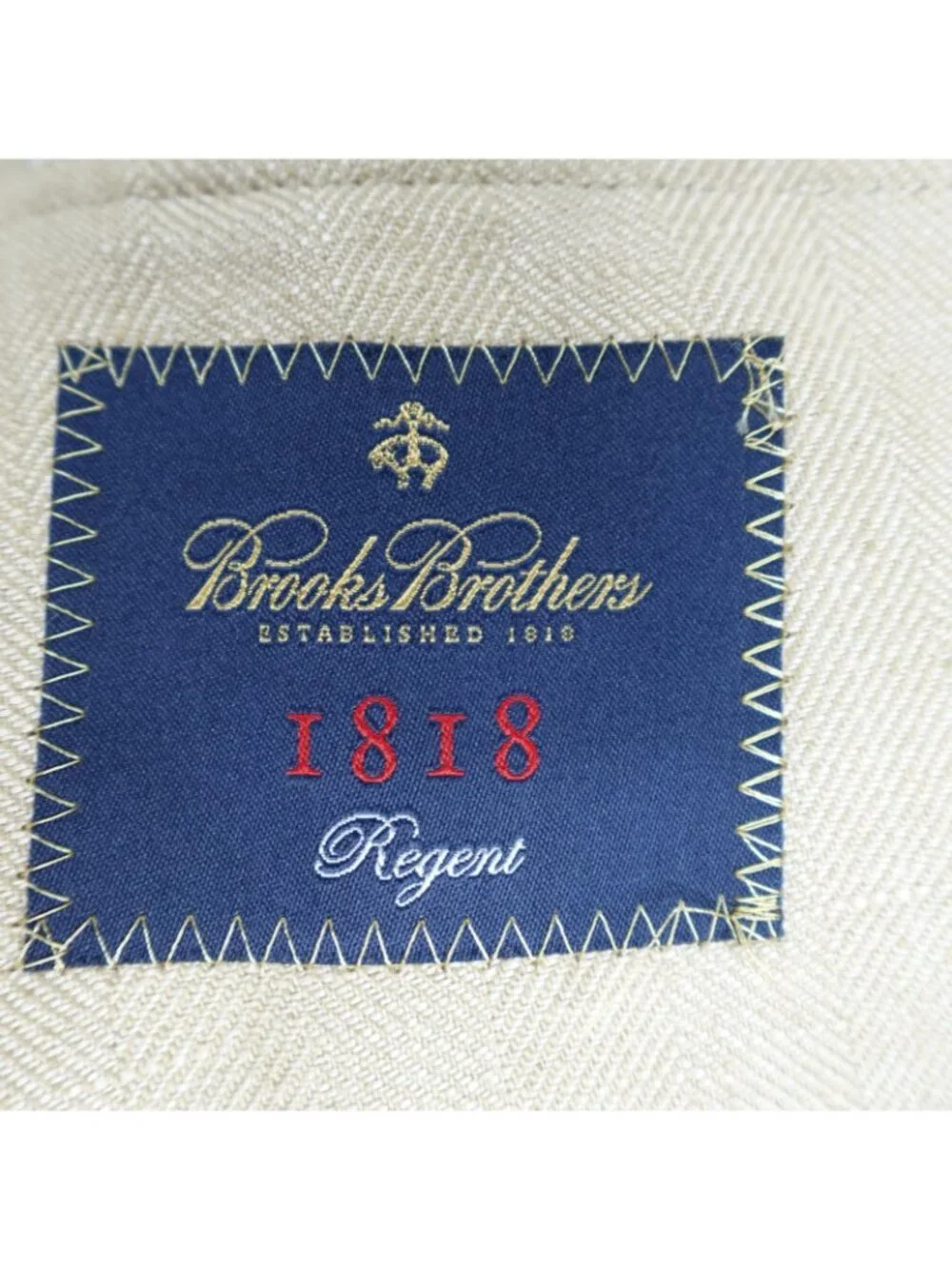 Brooks Brothers 1818 Blazer 43R Beige Linen Half Lined Fitzgerald Baird McNutt